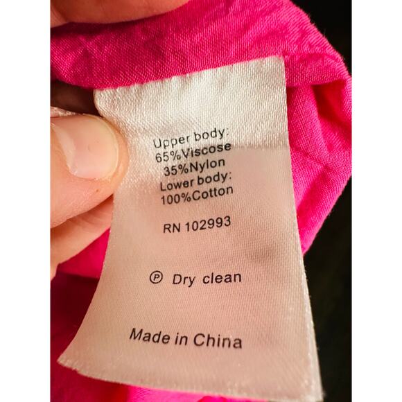 DEREK LAM COLLECTIVE Pink One-Shoulder Drop Waist Bubble Hemline Dress Size XS - Picture 9 of 14